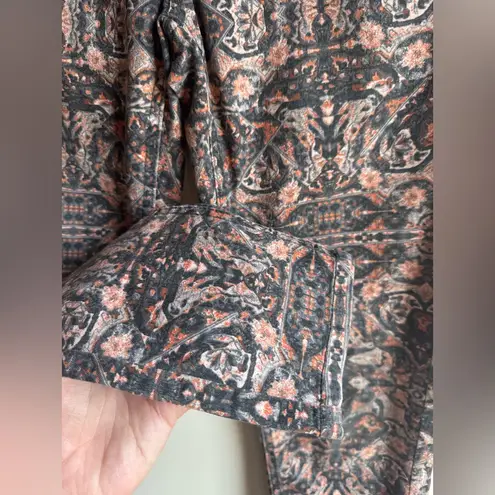 H & M Size 6 womens pattern pants jeans skinny stretchy earth colors