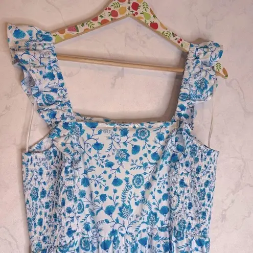 Draper James Square Neck Ruffle Strap Midi Dress