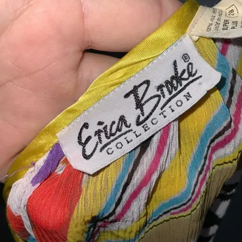 Erica Brooke Short Sleeve Vibrant Bold Yellow Multicolor Blouse 28