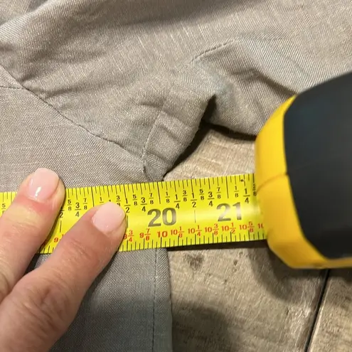 Larry Levine Linen Blend Cape Jacket Women's LARGE Grey Coat Long Sleeve