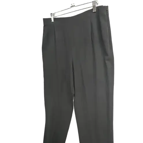 Lafayette 148 Trouser Pants Womens 12 Black Wool Pleated High Rise Quiet Luxury