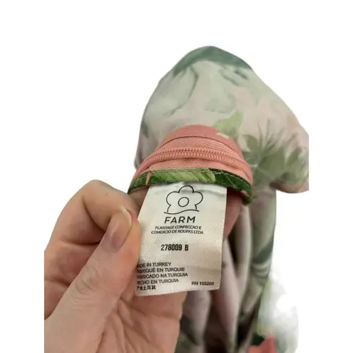 Farm Rio X Anthropologie Jumpsuit Womens XL Deep V Pink Palm Leaf Banana