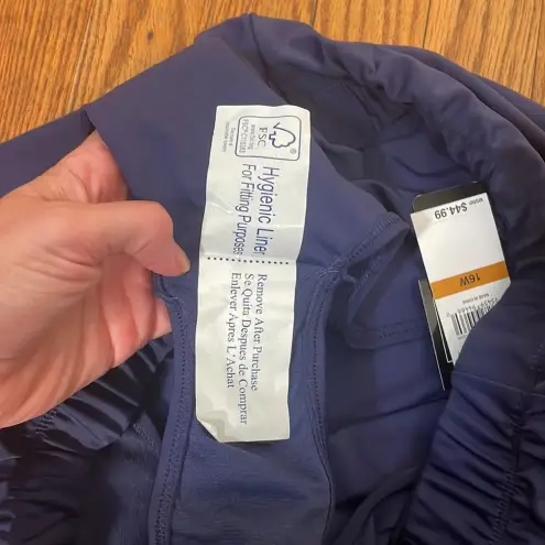 Island Escape Swim Shorts Swimsuit Navy Plus size 16W NWT‎ Blue