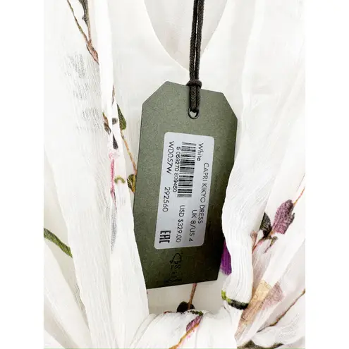 All Saints Floral Capri Kikyo White Sleeveless V-Neck Knotted Front Midi Dress 4