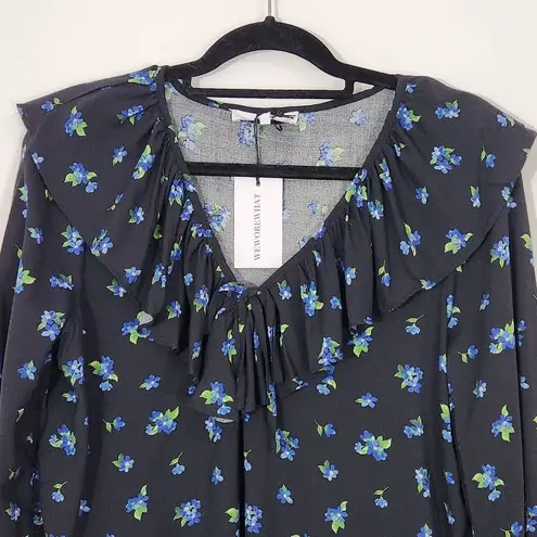 We Wore What Black Floral Cropped Blouse NWT Size Large Boho Floral Blouse