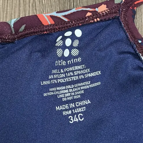 Title Nine Tidal Rave Underwire Tankini Top Floral Frenzy Size 34C