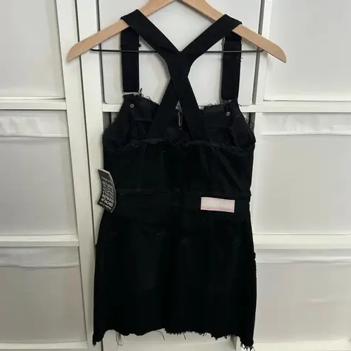 RE/DONE Levis Black Denim Zipper Mini Dress