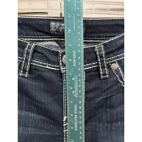 Silver Jeans NATSUKI Flap Bootcut Dark Wash Low Rise EmbroideryGems Size 29x31