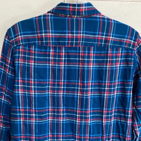 Gap Maternity Blue Plaid Button Down Shirt Size M