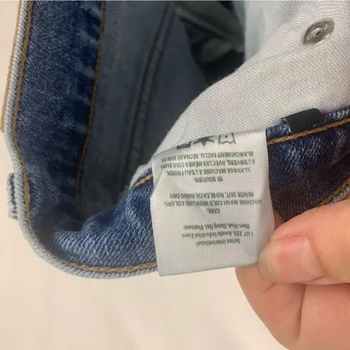 Edwin women's size 29 denim jeans raw hem crop straight leg usa Blue