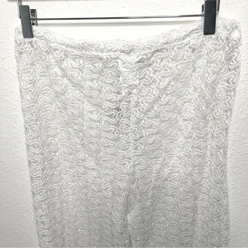 Becca Split Leg Crochet swimsuit Cover-up Pants size L NWT