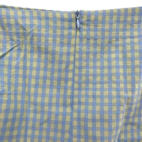 Mango  MNG Gingham Side Ruched Mini Skirt