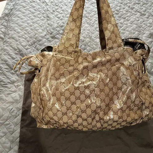 Gucci  Hysteria Beige Crystal GG Shoulder Bag