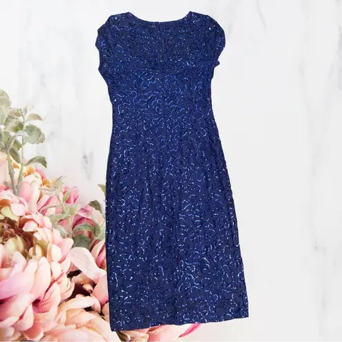 🍁Marina Sequin Lace Dress~ Cobalt Blue~ Size S~ NWT