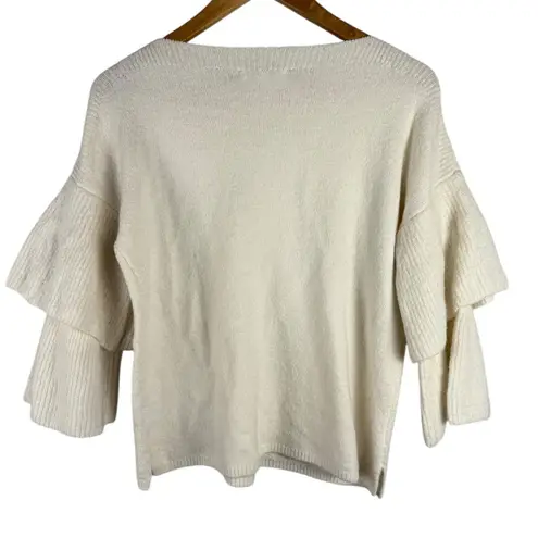 Madewell  Layered Sleeve Pullover Coziest Yarn Sweater Antique Cream Size XS‎