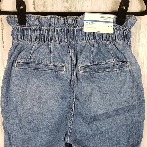 Arizona Jeans NWT Arizona Jean Co Blue Denim High Rise Paper bag Mom Jeans Junior's Size 5