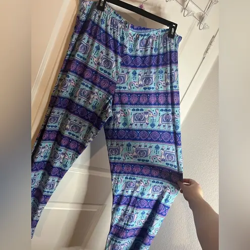 Unbranded Women’s Elephant Tribal Bohemia Pajama Pants Separate Bottoms Sz L