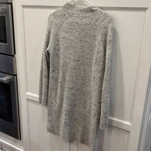 Madewell mockneck size small sweater dress gray ribbed preppy classic comfy cozy