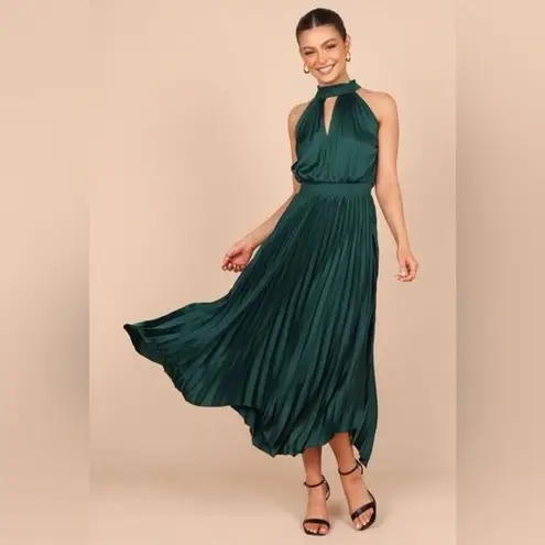 ✨Women Midi Dresses Green Sleeveless Halter Irregular High Waist Sz L Sundress✨ Size L