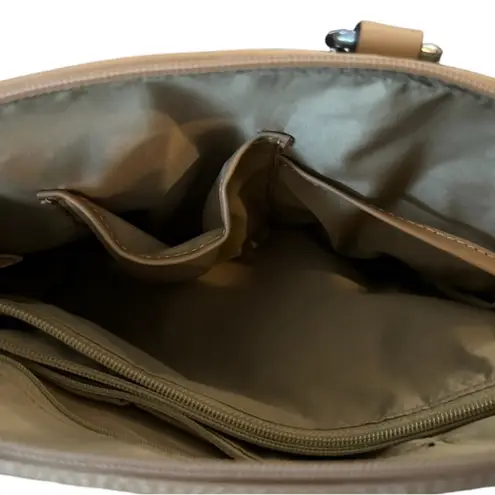 Giani Bernini Olive Green Dome Satchel Bag with Tan Accents Medium