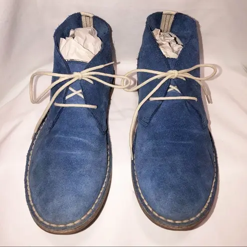 barney's new york Barney’s New York Blue Suede Booties Made in Italy SZ 36