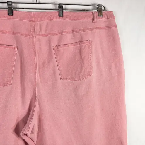 Woman Within Plus Size 32W Capri Jeans Light Pink High Rise Natural Fit 1133