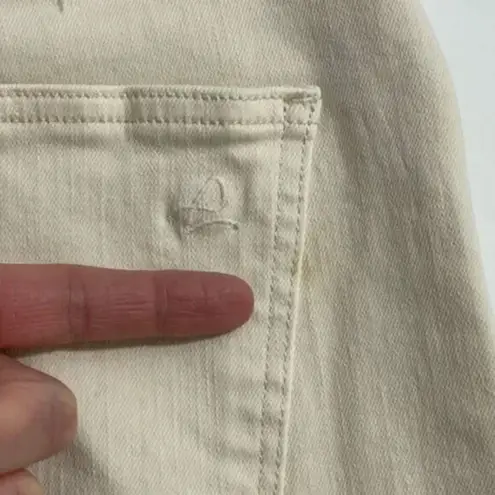 DL1961 NWT Hepburn Wide Leg High Rise Vintage 31" Eggshell Jeans Plus Size 16W