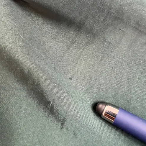 Soma Flutter Sleeve Short Dress Forest Green XL Satin Feel Smocked Waist Pockets