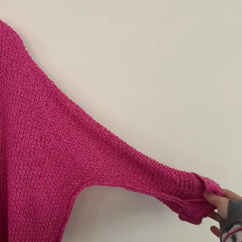 Adora Women's Pink Sweater Lightweight Loose Knit Coastal Spring Size M