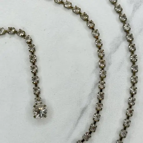 Skinny Clear Rhinestone Silver Tone Belly Body Metal Chain Link Belt OS One Size