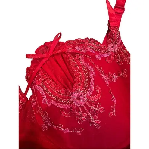 Enchanted Babydoll Red Nightie Sheer With Matching Thong Panty size S/M Size M