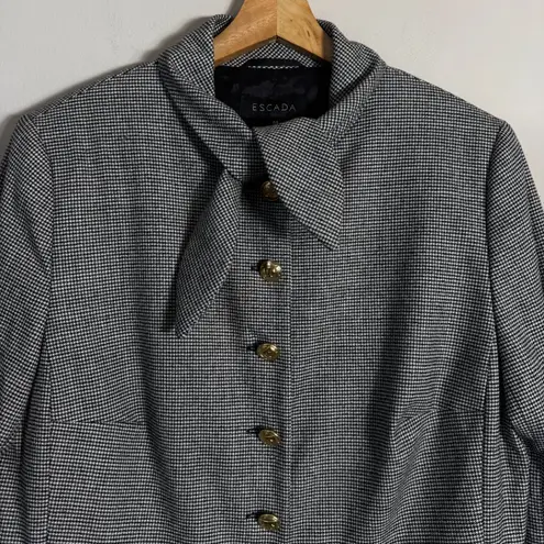 Escada Belany Houndstooth Blazer Jacket Women's 44 Black White Designer Career Size undefined