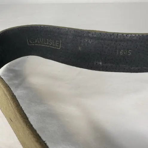 Carlisle Vintage Belt Sage Suede Gold Paisley Sz Small