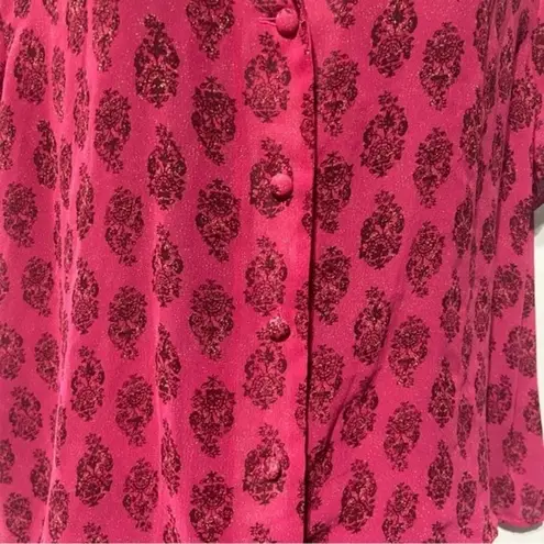 PINK - Victoria's Secret Victorias Secret Pink Paisley Sheer Pajama Set Top Shorts Sz Large Y2K