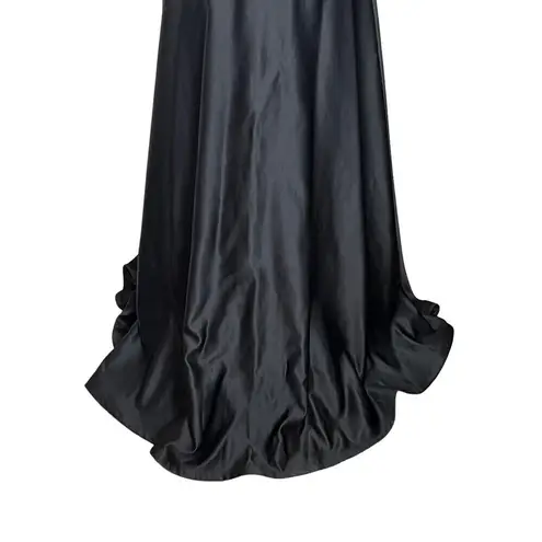 Tadashi Shoji Tadashi 80s Black Velvet Satin Rhinestone Ball Gown Prom Dress Women’s 8