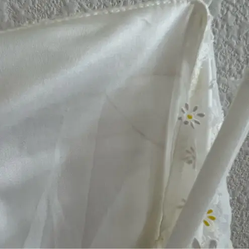 ZARA  White Ruched Draped  Daisy Floral Cami Top Daisy Medium