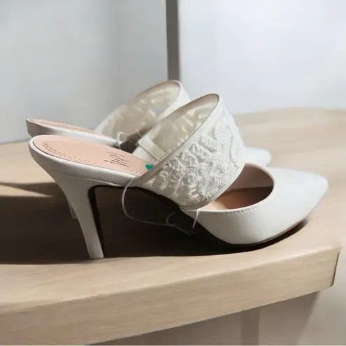 Impo White Heels with Lace Strap 7.5
