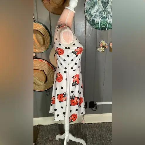 Ladybug Polkadot White Dress Small