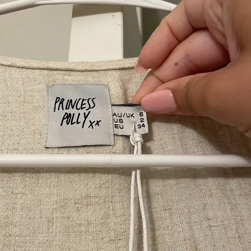 Princess Polly  Ragnar Tie Front Romper Beige