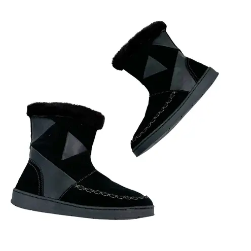 Earth Origins Willa Comfort Faux Fur Lined Bootie Winter Boot Black Size 7