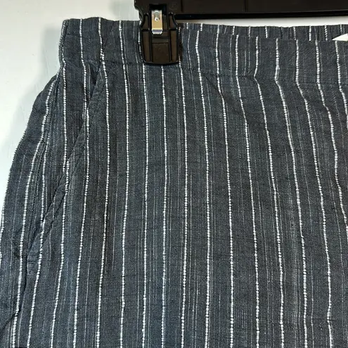 Eileen Fisher  Delave Organic Linen Pull On High Rise Stripe Pants Larege Petite