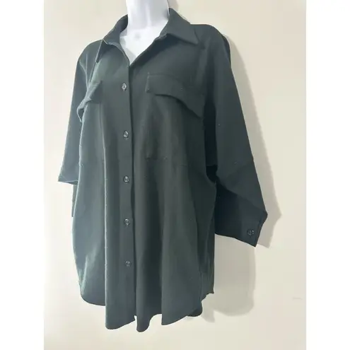 ROUCHA Tillow Oversized Boxy Button Down Shacket Shirt Jacket Green GUC Size S - Image 3