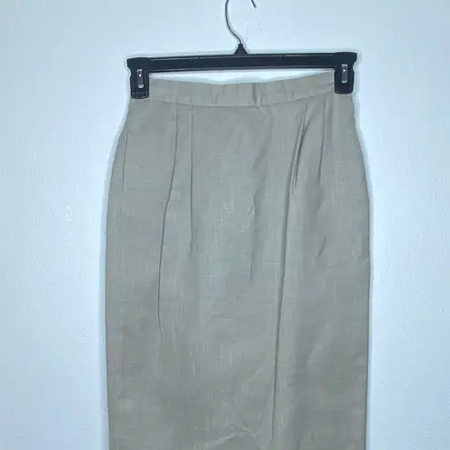 Vintage Oleg Cassini Tan Skirt‎ Set Size 8