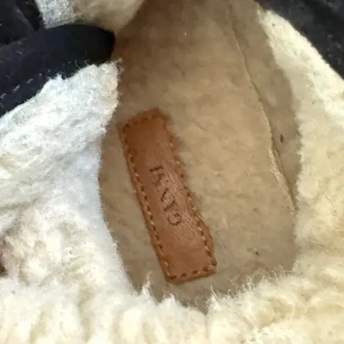 Ganni Black Suede Leather Lined Combat Boots Womens Size 39 Designer Goth Punk