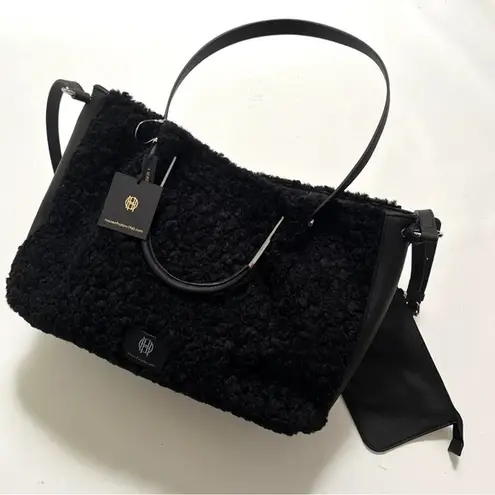 House of Harlow NEW 1960 RARE Black Sherpa Crossbody OR Shoulder Tote Bag