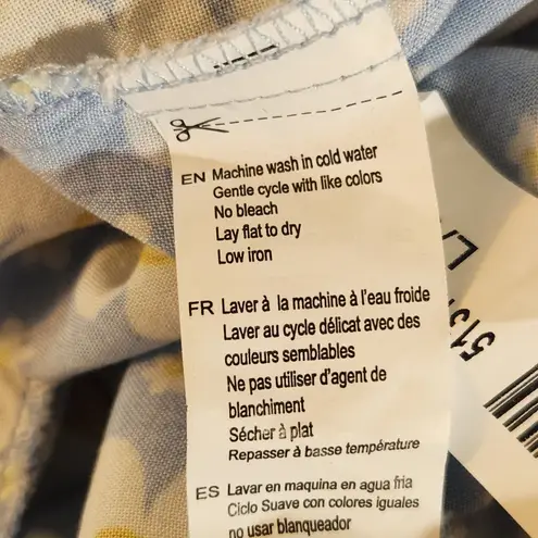 Birch & Stone Blue Floral High Low Boho Dress with Cut