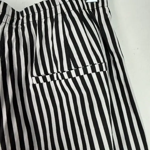 ZARA  Collection Striped Pull On Cropped Tie Waist Poplin Pants Size XS EUC - Image 10