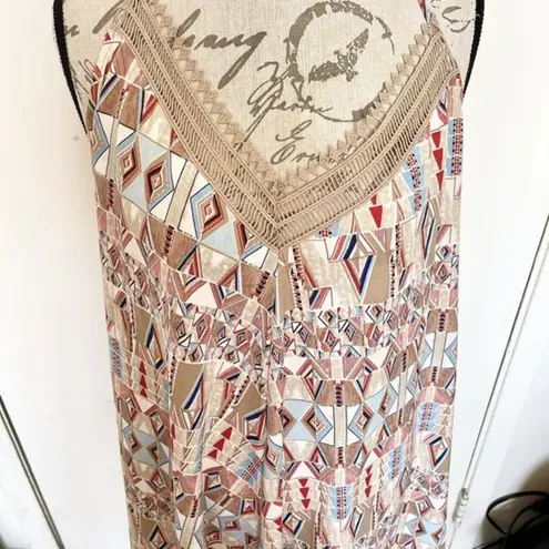 re:named Dress Maxi Halter Tribal Boho Bohemian Autumn Fall Flowy Size Medium