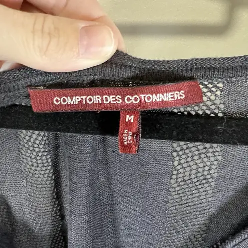 Comptoir des Cotonniers Linen Top Drawstring Waist Minimalist Neutral Women's M Blue Size M