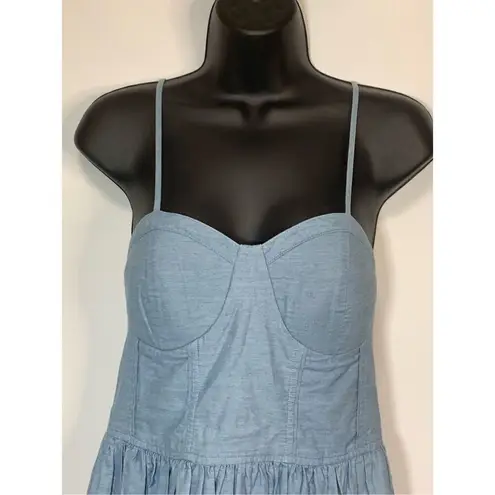 Rush Women's Smocked Back Spaghetti Strap A-Line Mini Dress Blue Size Medium